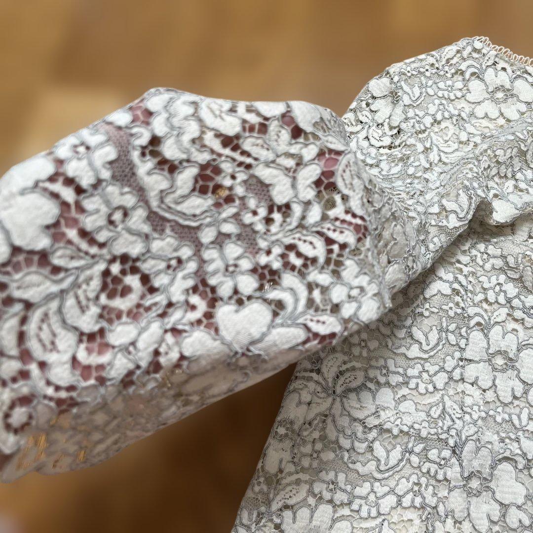 美品　ホワイト 総レース セットアップ