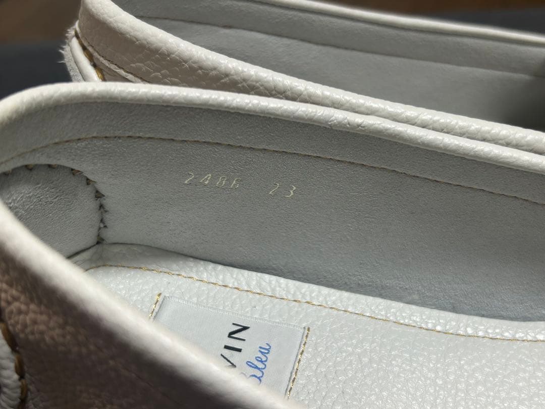 【美品】LANVIN en Bleu リボンモチーフソフトモカシン 23cm