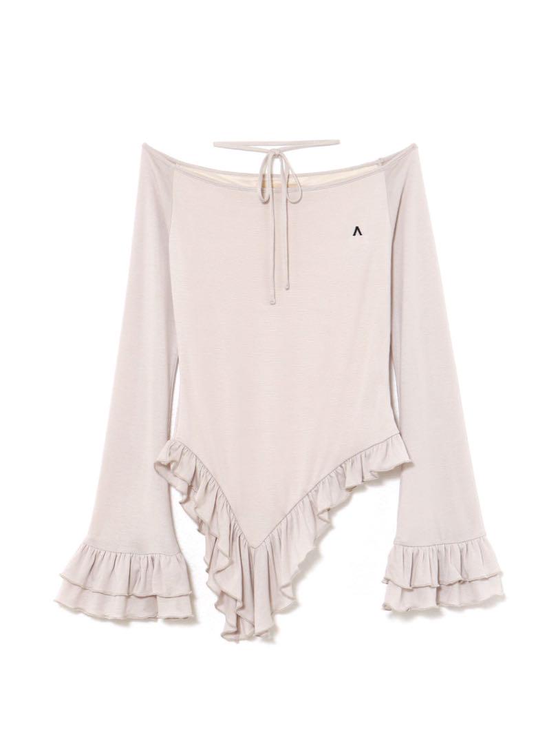 トップス ANDMARY Lauren frill tops beige