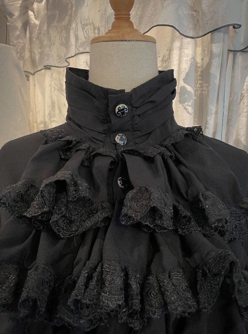 Volume Frill Black Blouse Volume Frill Black Blouse