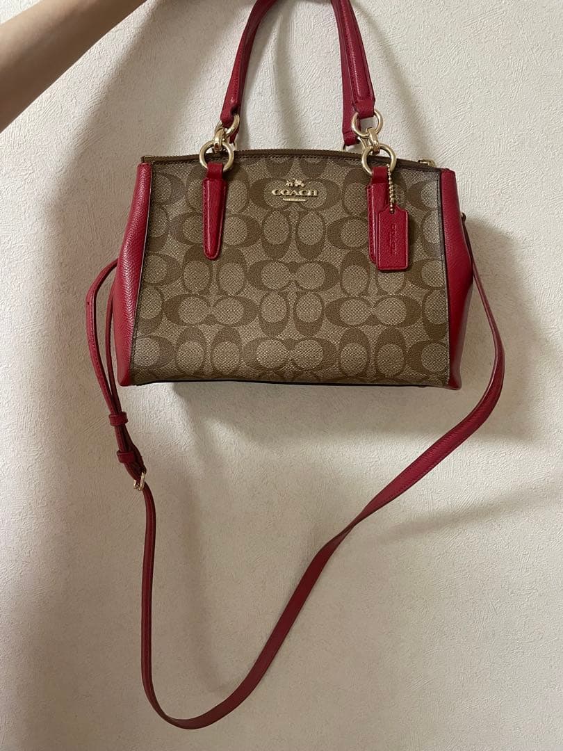 COACH ショルダーバッグ ブラウン/レッド