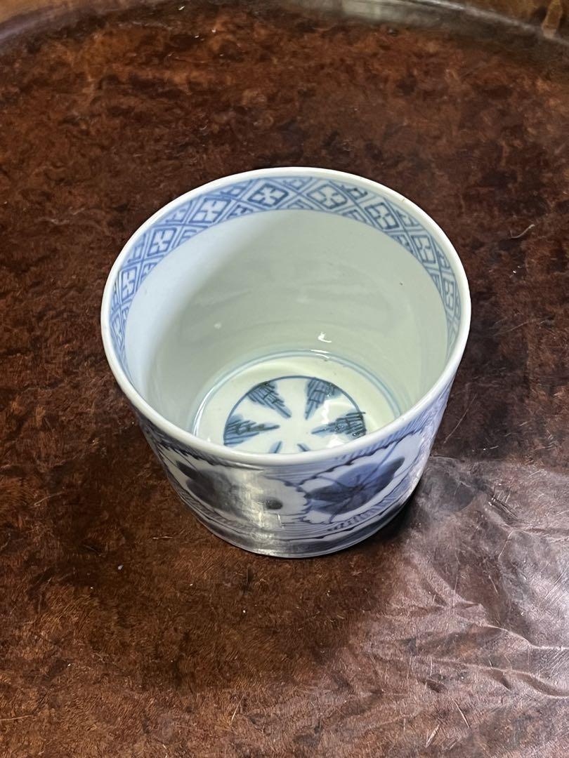 古伊万里　染付　弧線地紋　撫子　民藝　民芸　そば猪口　無傷完品　蕎麦猪口　骨董 Amazon.co.jp: 古伊万里 染付 弧線地紋 撫子 民藝 民芸 そば猪口