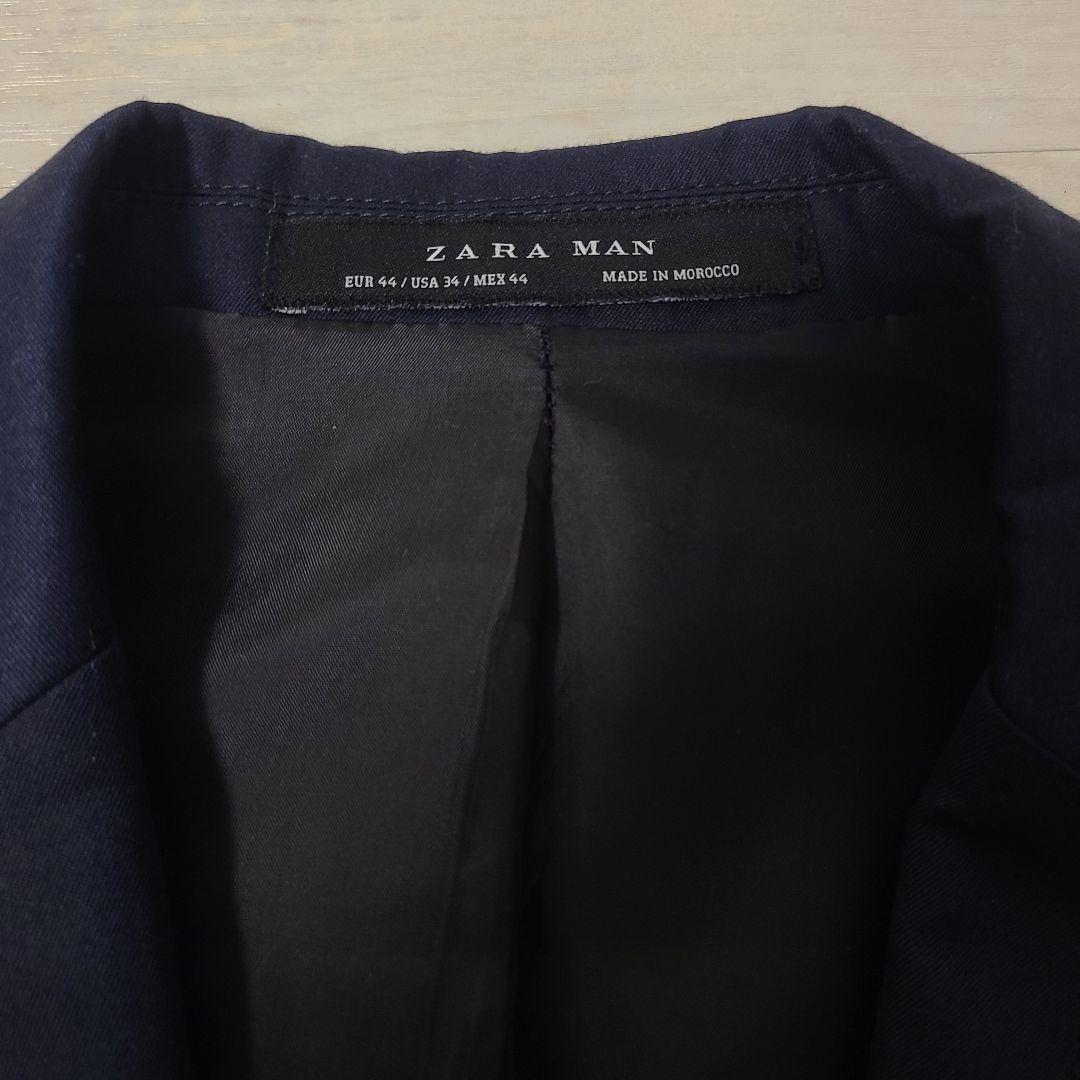 【美品】 ZARA MAN フェイクチーフ スーツ セットアップ ネイビー
