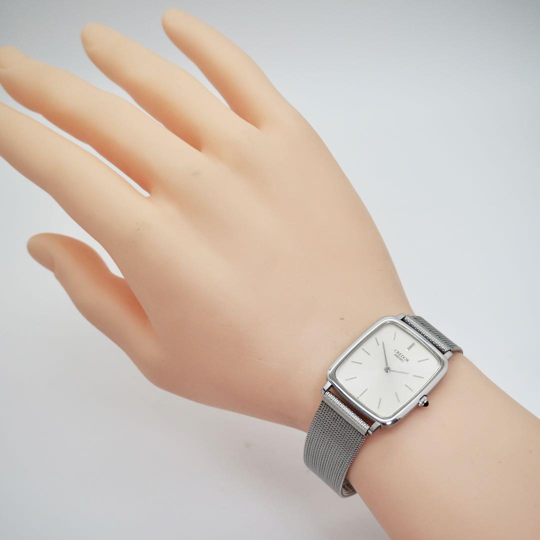 Credor SEIKO QUARTZ スクエア時計 82 SEIKO CREDOR クレドール メンズ スクエア シンプル シルバー