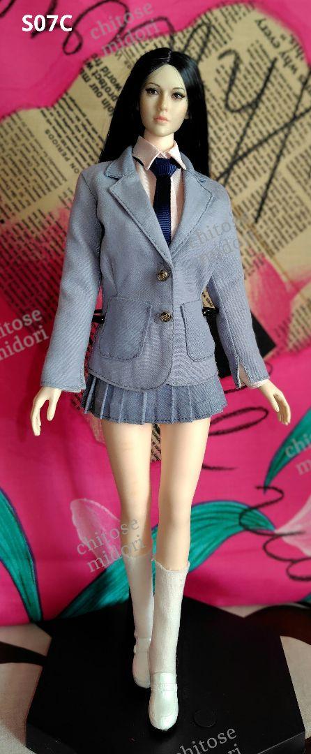 1/6フィギュア服　S07Cサイズ　Say What　ネイビー 1/6フィギュア服 S07Cサイズ Say What ストレッチ紺+プリーツC