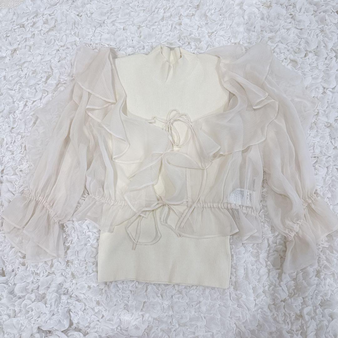 SNIDEL♡フリルレイヤードニットプルオーバー - メルカリ