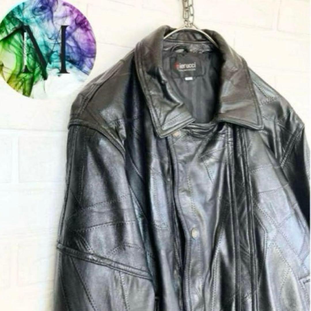 ヴィンテージ パッチワーク レザー ボンバー ジャケット メンズ フライト ラム