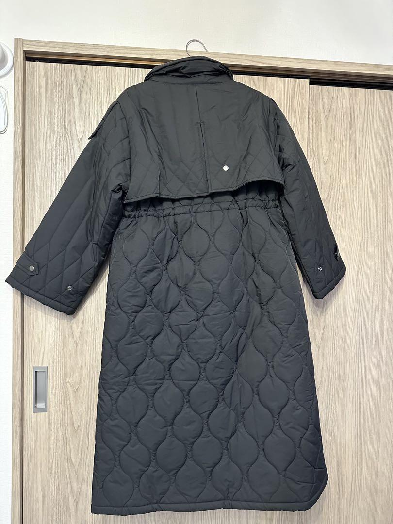 新しいスタイル WILLFULLY 黒 キルティング ロングコート ジャケット・アウター