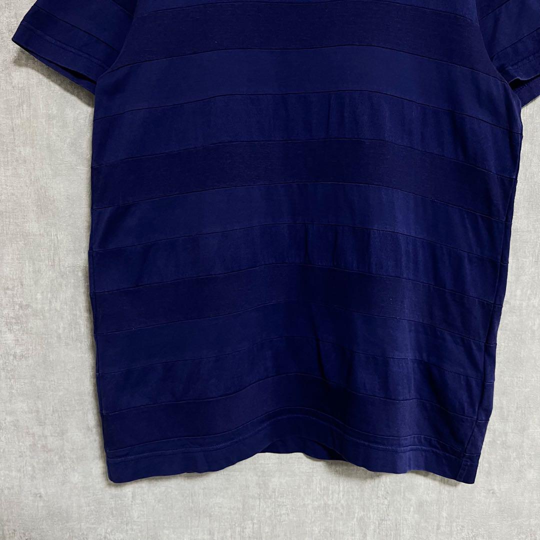 コムデギャルソン トリコ 半袖Tシャツ ボーダー切替 ブルー