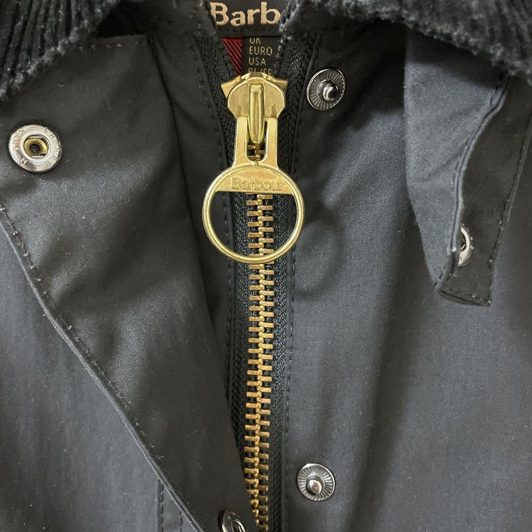 Barbour 黒 オイルドジャケット コーデュロイ襟