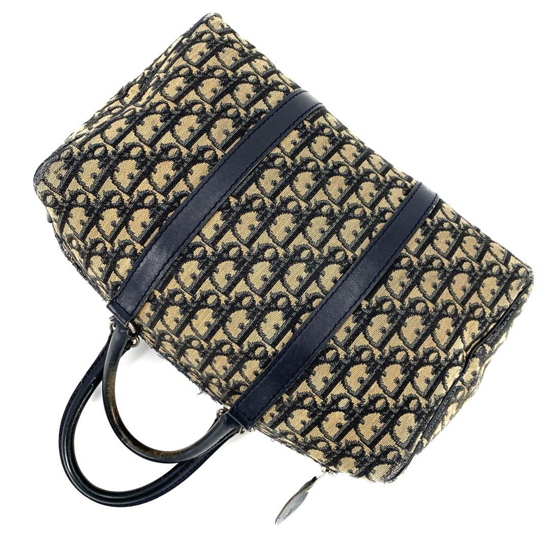 【極美品】Dior ミニボストンバッグ トロッター キャンバス レザー 美品】Dior ミニボストンバッグ トロッター キャンバス レザー