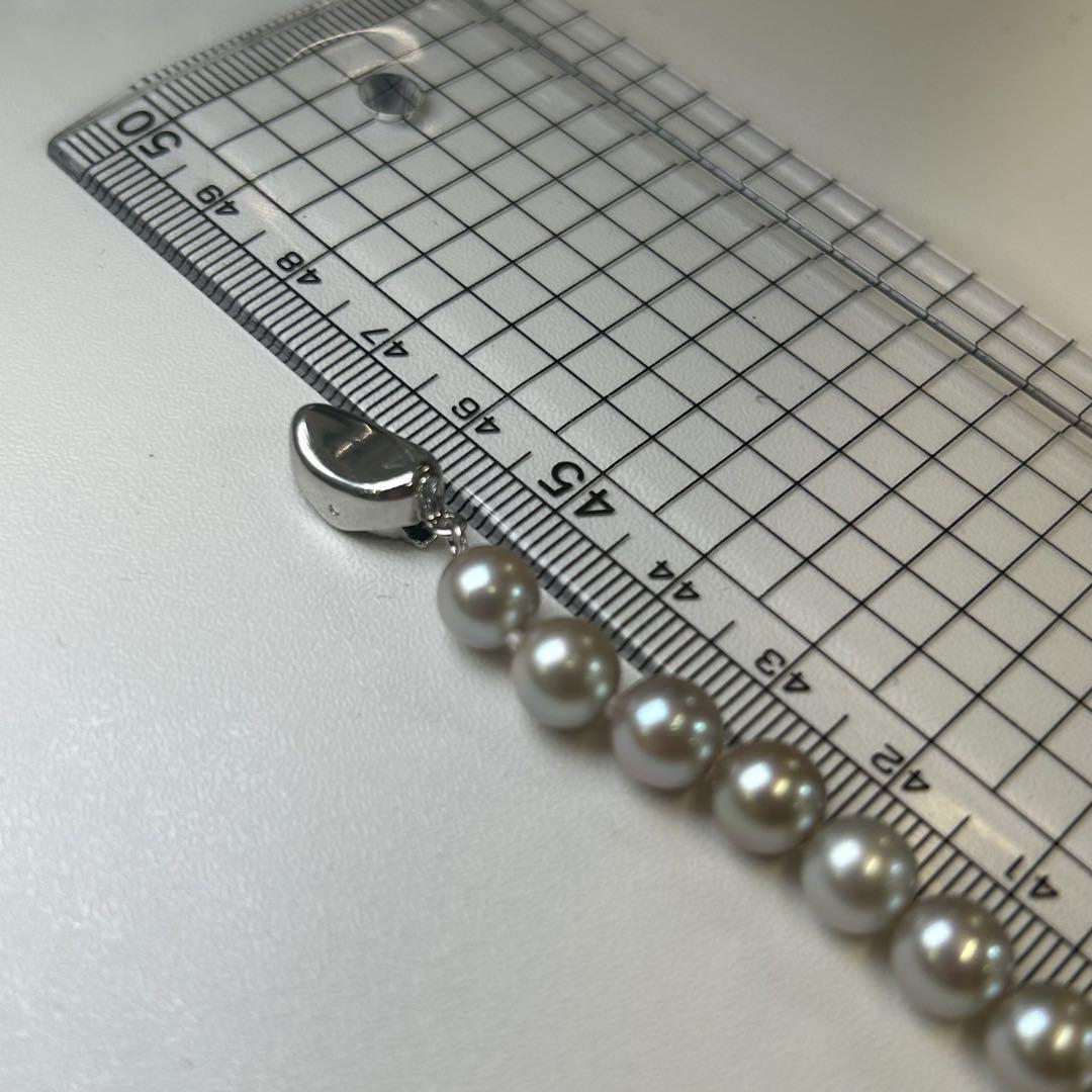 1709【あこや真珠 ネックレス】7〜7.5mm コバルトグレー 本真珠