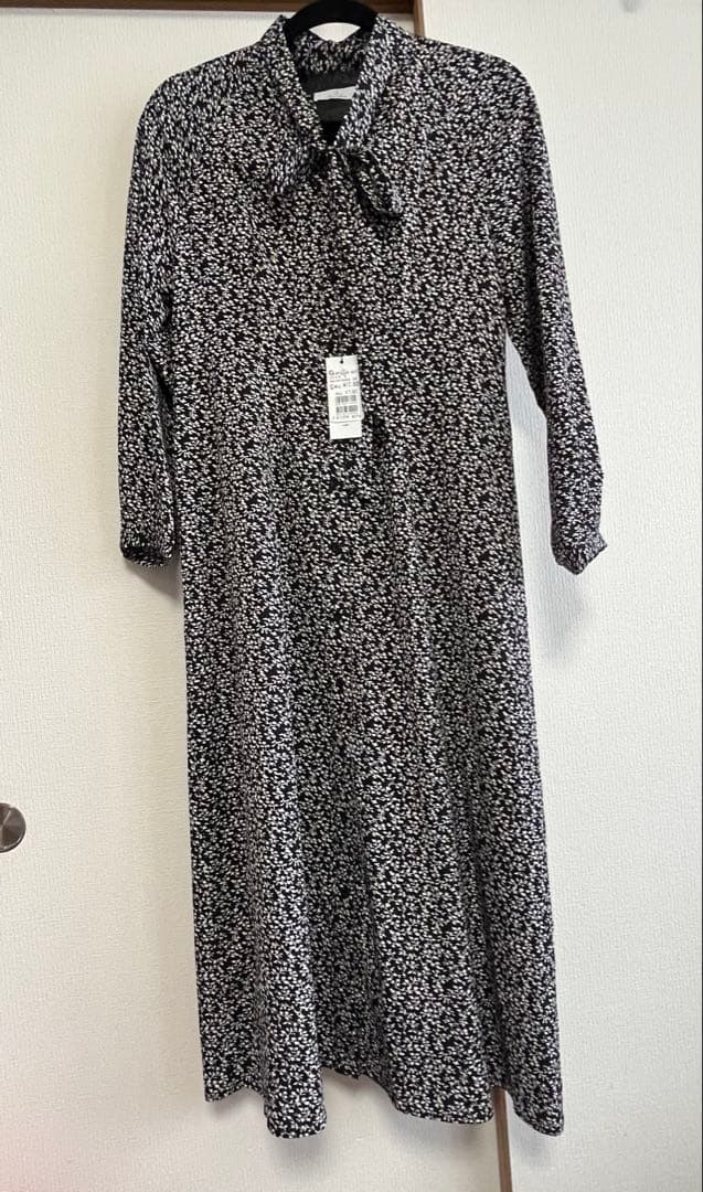 新品YAMADAYA花柄ワンピース Mブラック/ホワイト ヤマダヤ小花柄2way