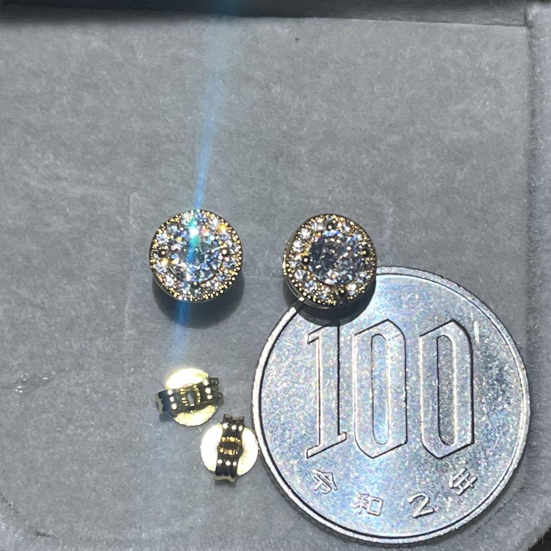 10mm モアサナイト 両耳 スタッズピアス ゴールド 楽天市場】K18 モアサナイト 10mm VVS 3EX Dカラー 計6.7cts