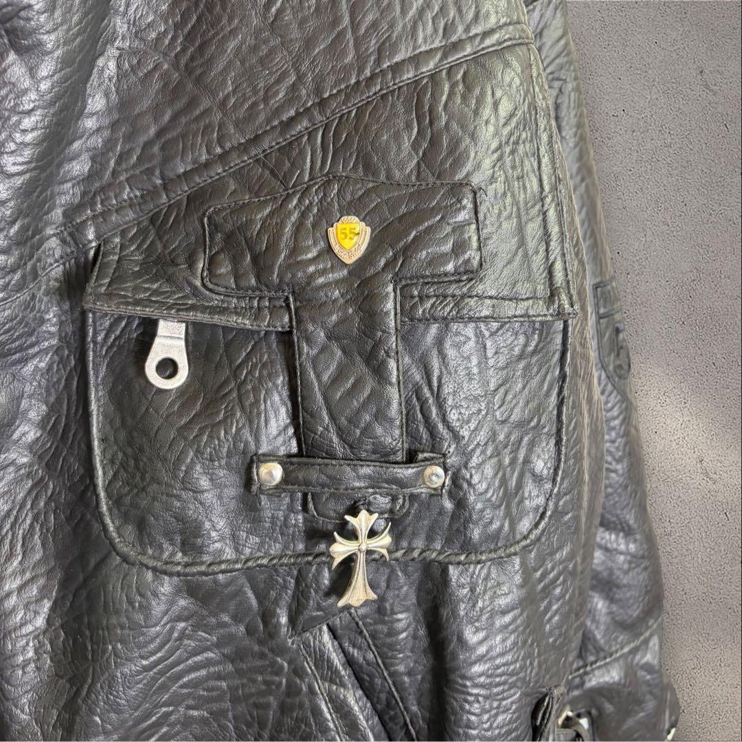 HARLEY ダブルライダースジャケット 刺繍 スタッズ ベルト パンク M HARLEY ダブルライダースジャケット 刺繍 スタッズ ベルト パンク M