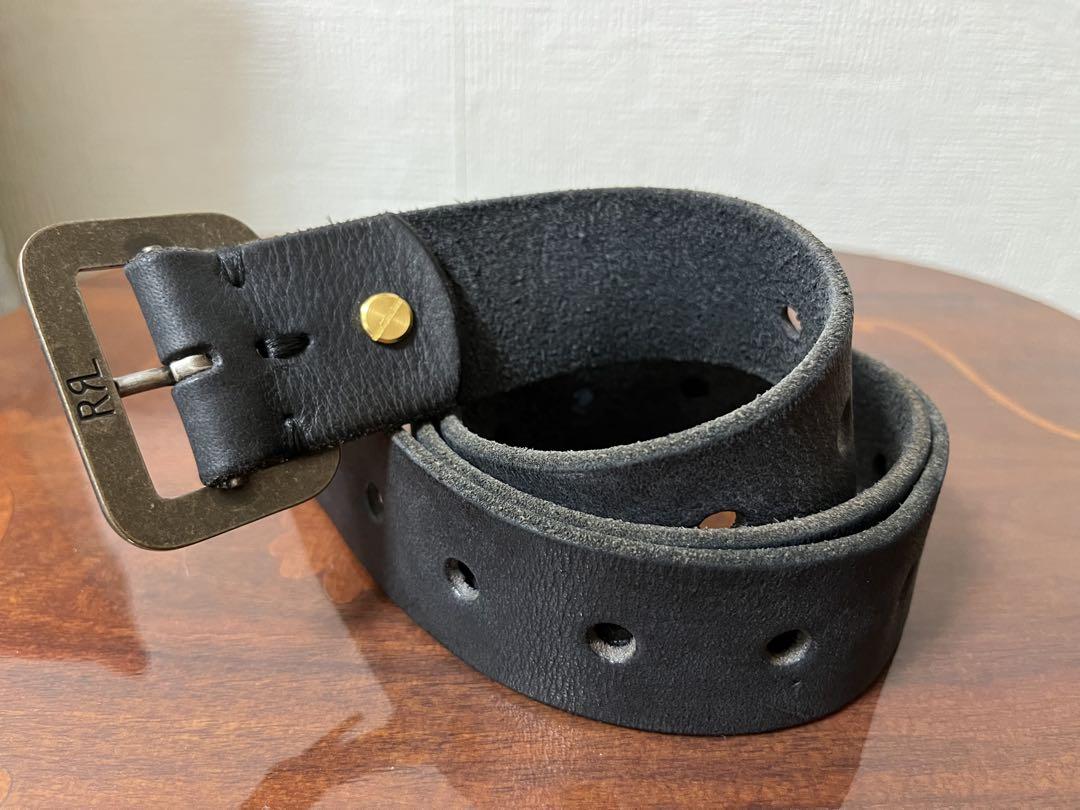 RRL ダブルアールエル ブラックレザーベルト