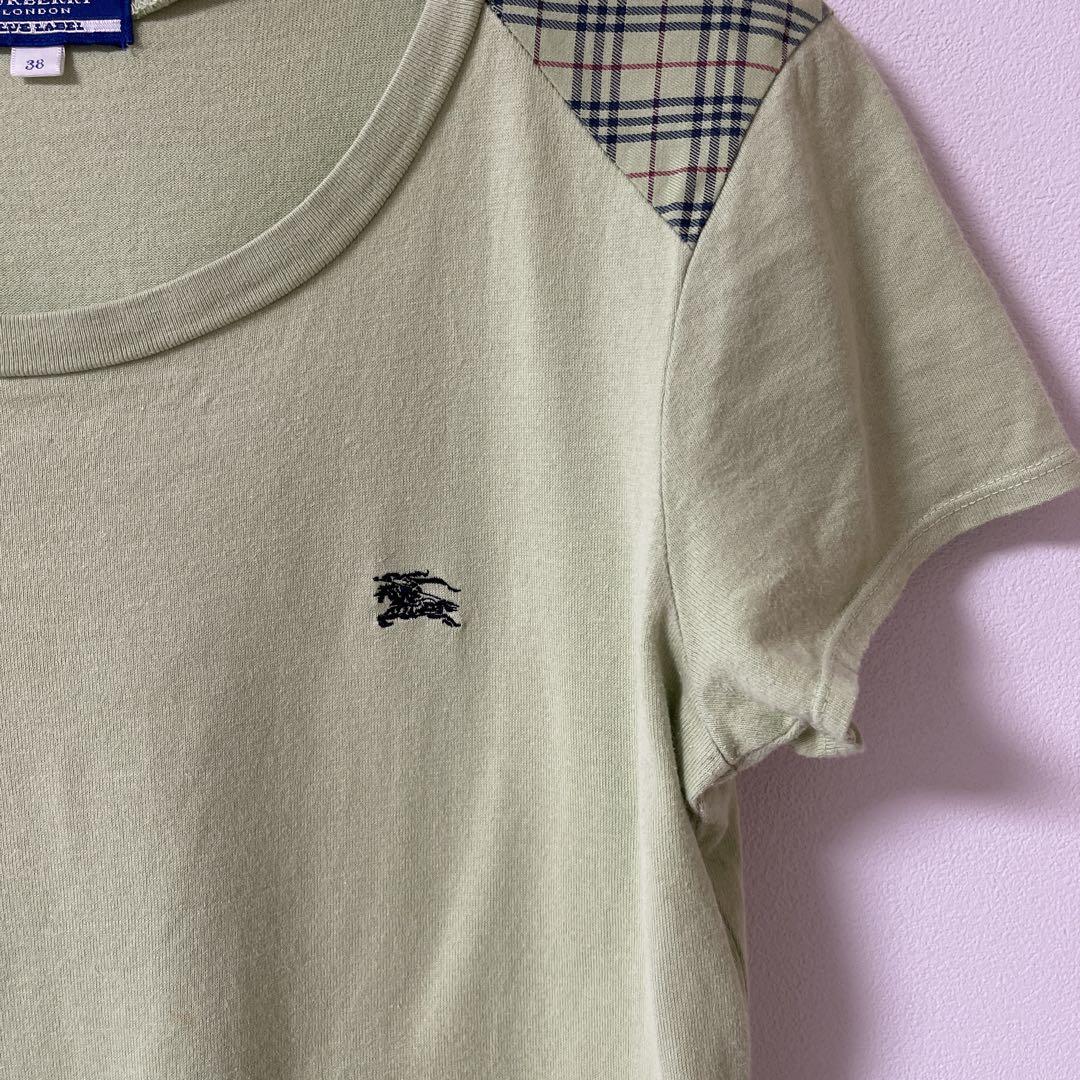 バーバリーブルーレーベル Tシャツ カットソー ノバチェック 黄