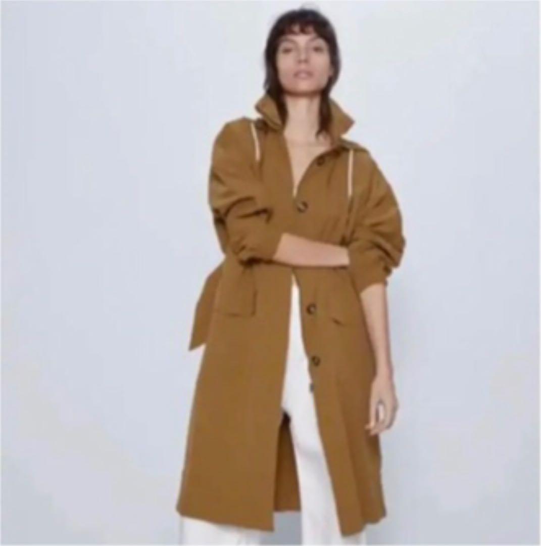 ZARA スタンドカラー トレンチコート