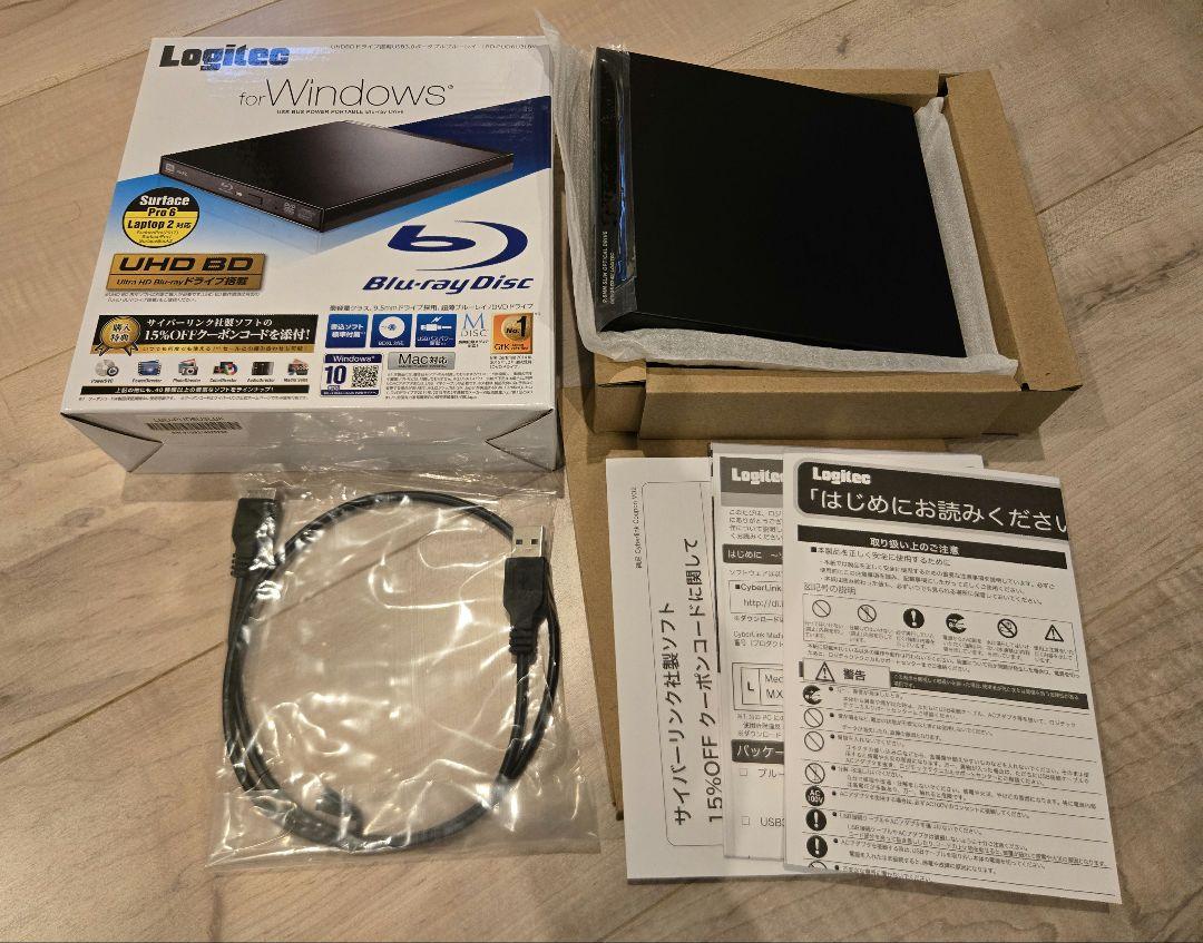 【新品未使用】Logitec ポータブルBDドライブ LBD-PUD6U3LBK