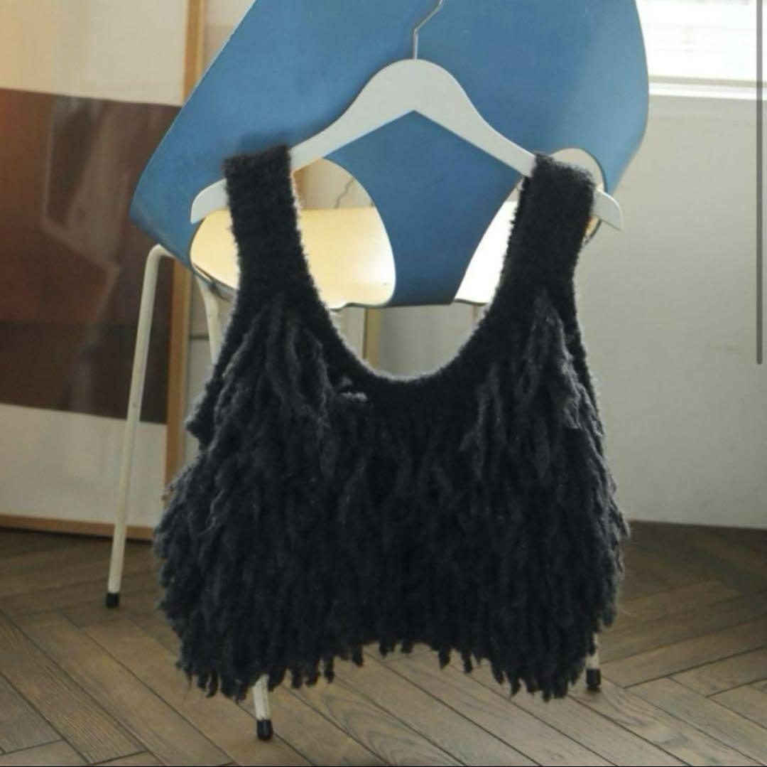 anuke Fringe Knit Bustier チャコールグレー