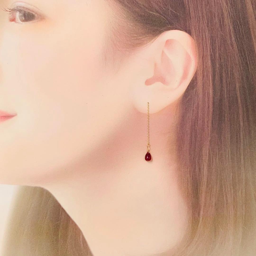 K18 アメリカンピアス ルビー ルビーピアス ピアス 18金 K18YG K18 アメリカンピアス ルビー ルビーピアス ピアス 18金 K18YG