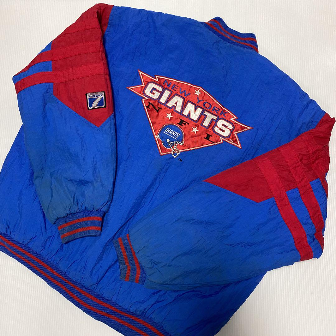 超希少　90s 7LOGO NFL ジャイアンツ　ナイロンブルゾン　中綿