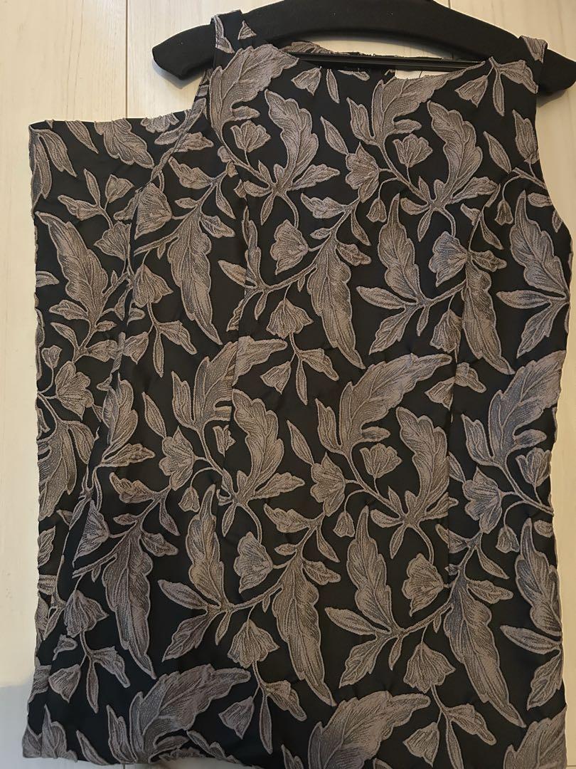 ワンピース louren flower jacquard pencil dress