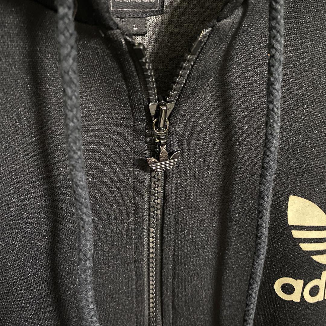 希少‼︎ 90s 黒タグ adidas ジップパーカー ジャージ ブラック L