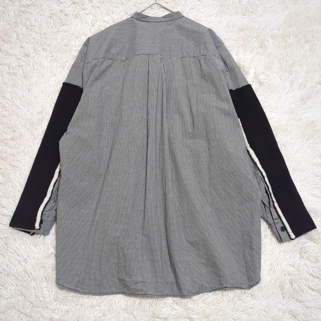 未使用級 ナゴンスタンス 23AW knit combination shirt