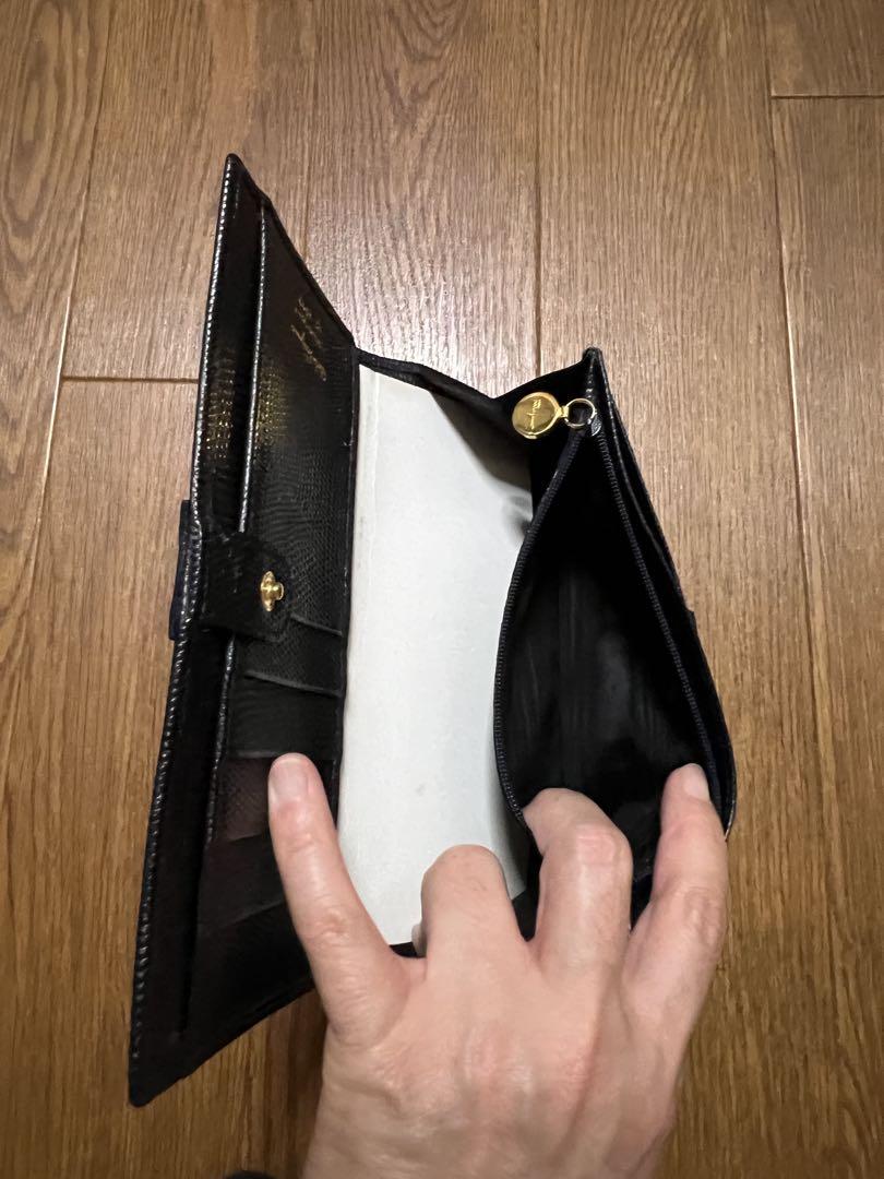 フェラガモ リザード 型押し 長財布 本革 イタリア製