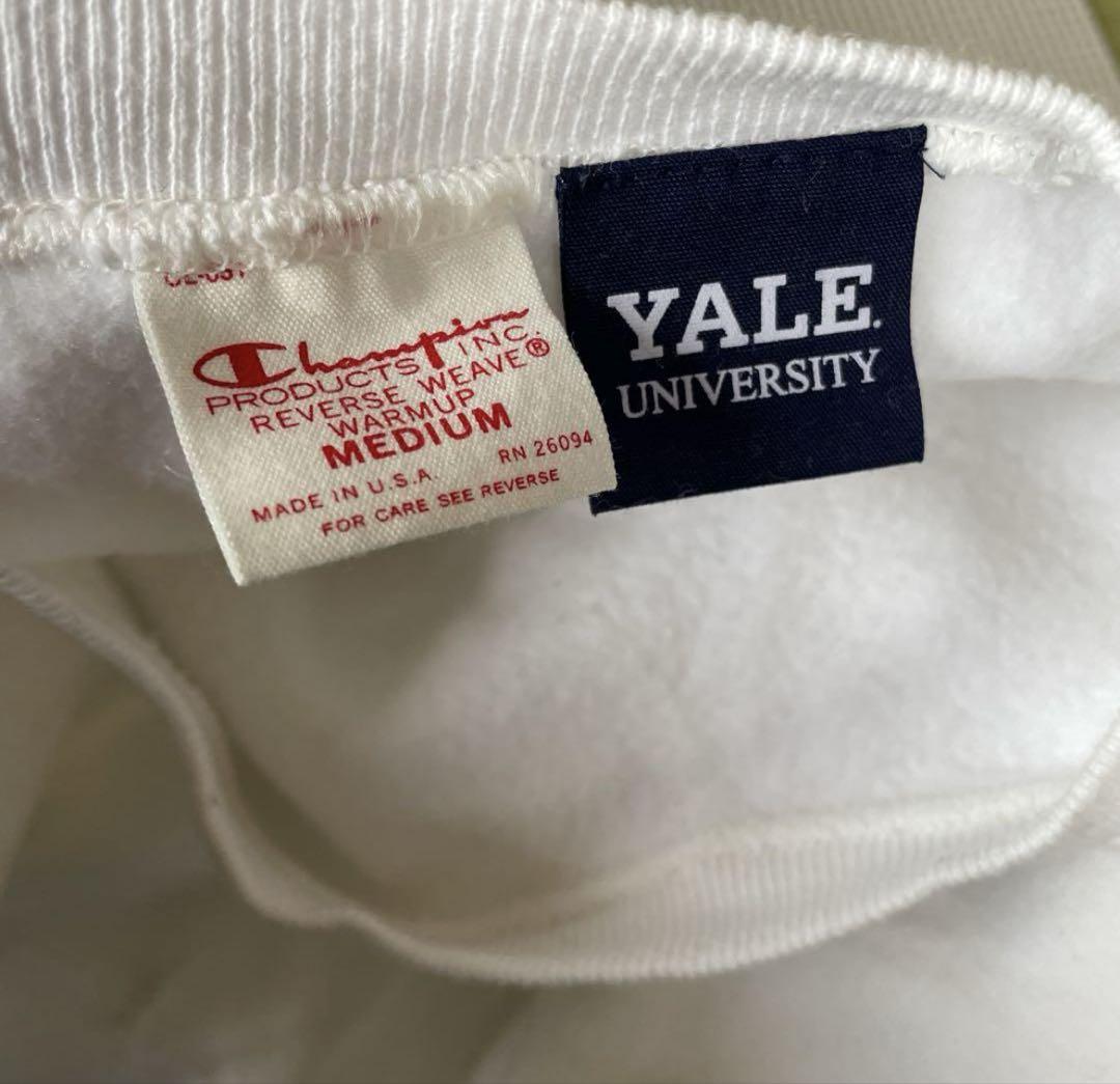 チャンピオンコラボYale University ホワイト スウェット M チャンピオンコラボYale University ホワイト スウェット M