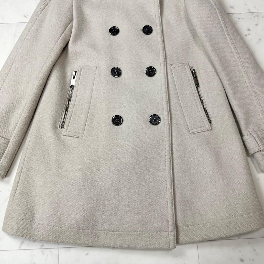 バーバリーロンドン ダブル ウールコート メガチェック アイボリー系 サイズ40 バーバリーロンドン ダブル ウールコート メガチェック アイボリー系 サイズ40