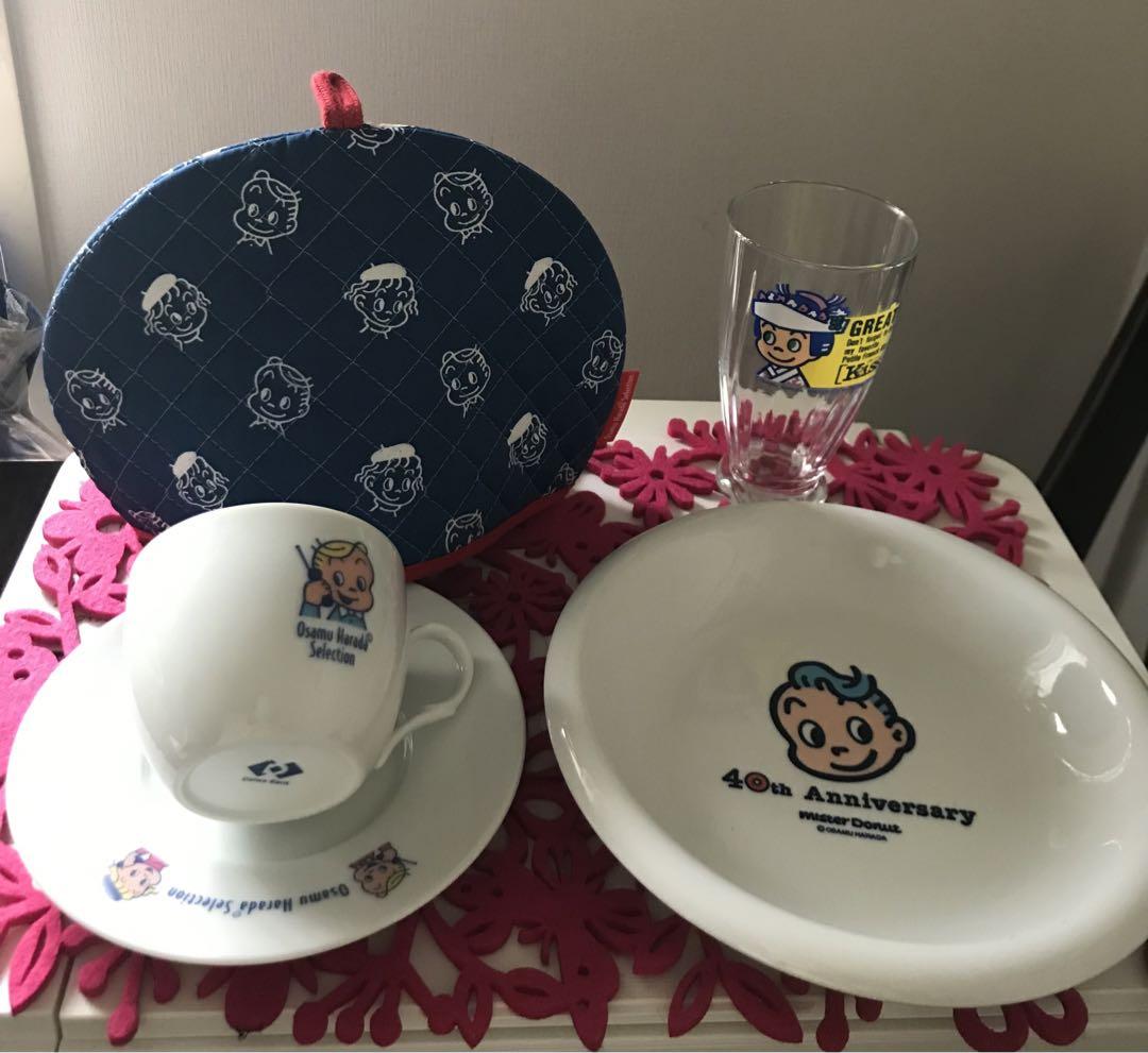 コーヒーカップ＆ソーサー、プレート、グラス、ポットカバー5点セット全部まとめて