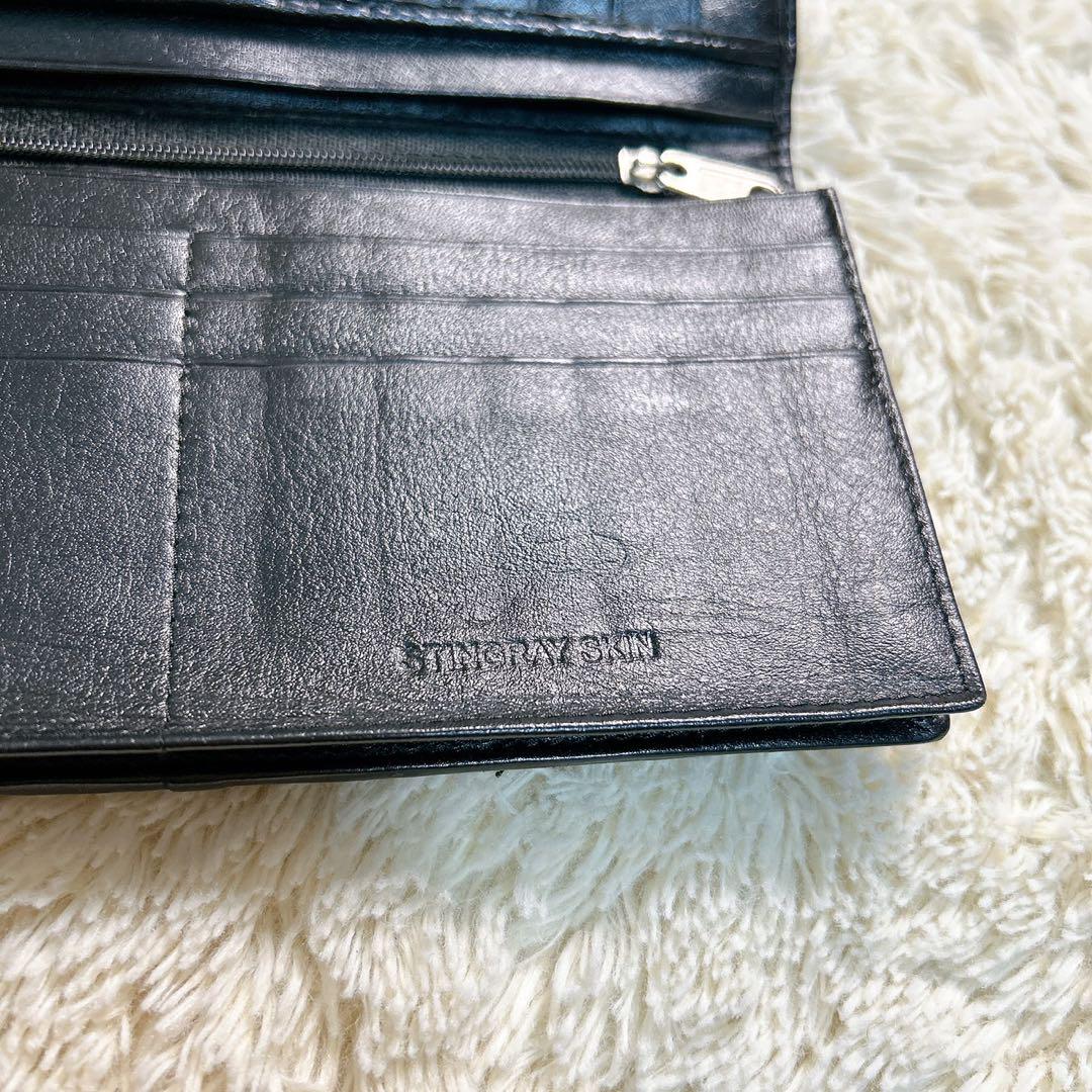 美品✨スティングレースキン　長財布　エイ皮　光沢
