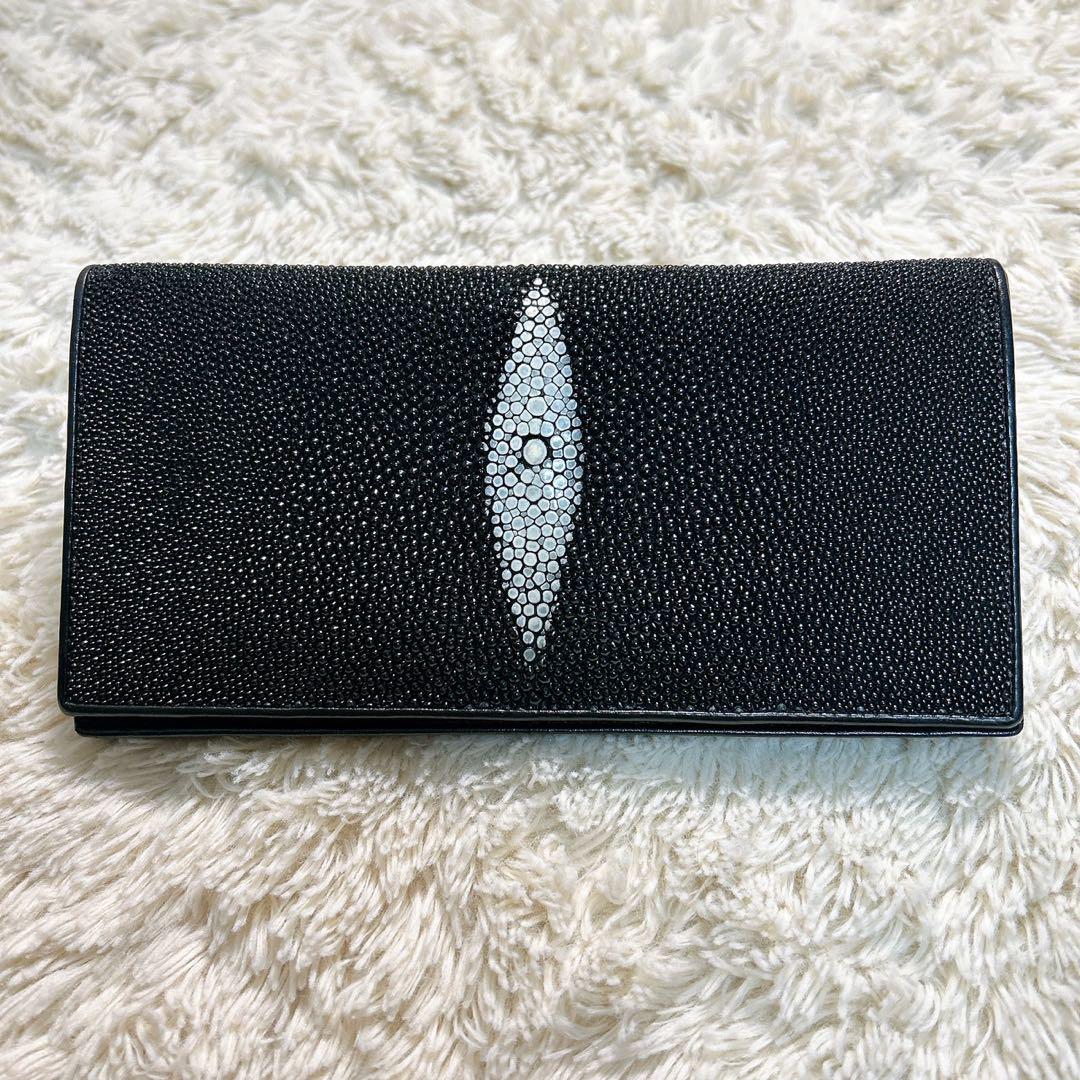 美品✨スティングレースキン　長財布　エイ皮　光沢