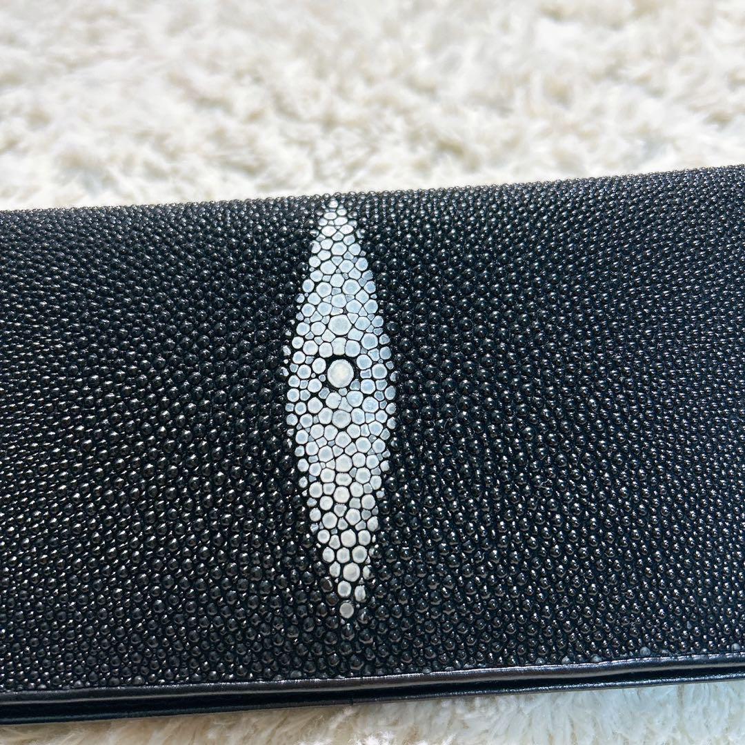 美品✨スティングレースキン　長財布　エイ皮　光沢