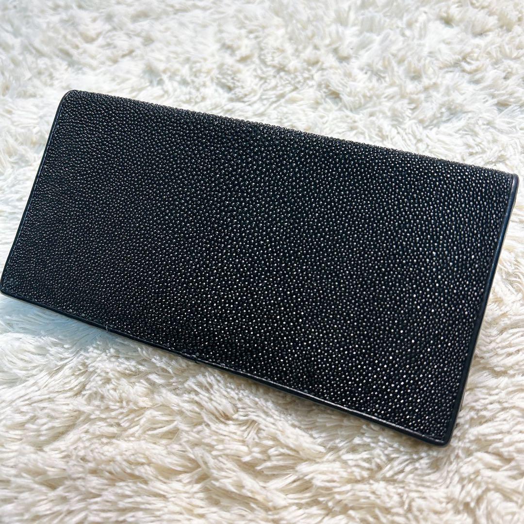 美品✨スティングレースキン　長財布　エイ皮　光沢