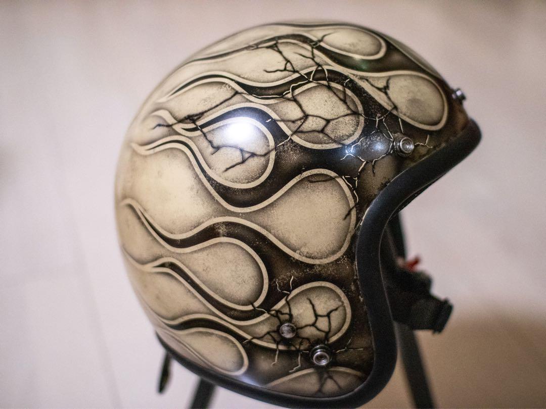 新品未使用　スモール　ジェット　アイボリーエイジング黒フレア　ヘルメット