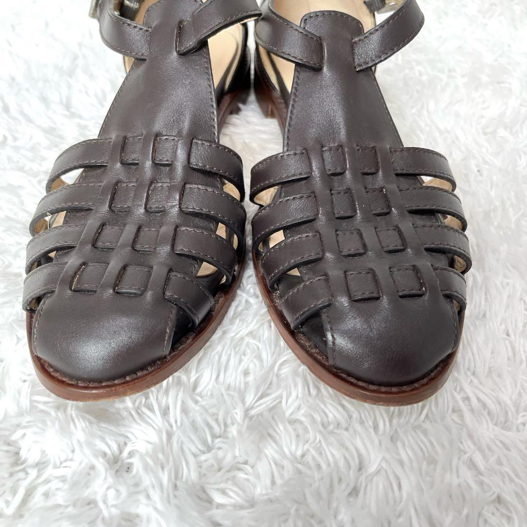 【steven alan】グルカサンダル 22.5 レザー フラット ストラップ スティーブンアラングルカサンダル