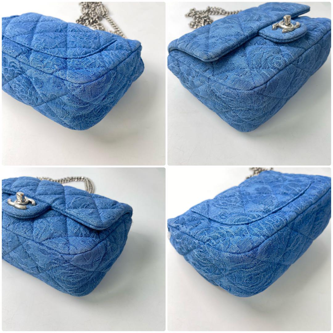 美品 CHANEL カメリア デニム ミニマトラッセ チェーン ショルダーバッグ skazaninapolysk.pl