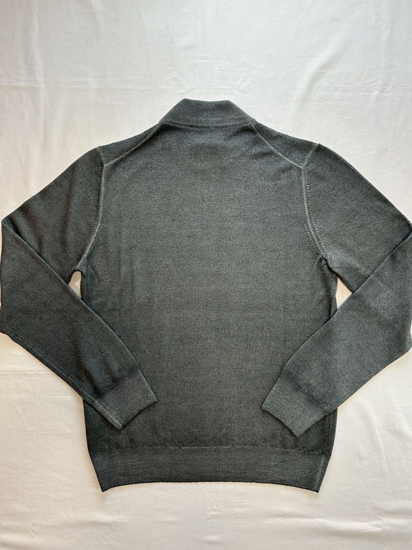 【美品クリーニング済】GRAN SASSOグランサッソグレーウールモクネック48 画像9