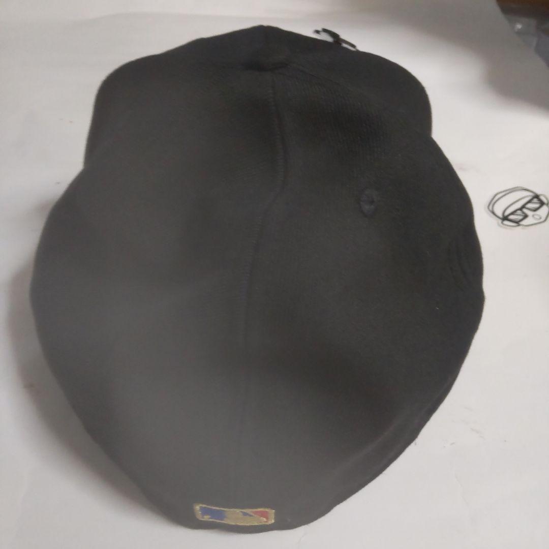 崎山翼モデル、59FIFTY 黒キャップ インディアンスロゴ77/8