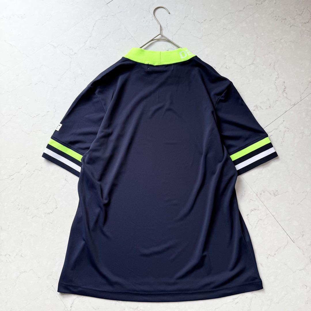 ディセンバーメイ ゴルフ モックネック シャツ XL ネイビー ロゴ