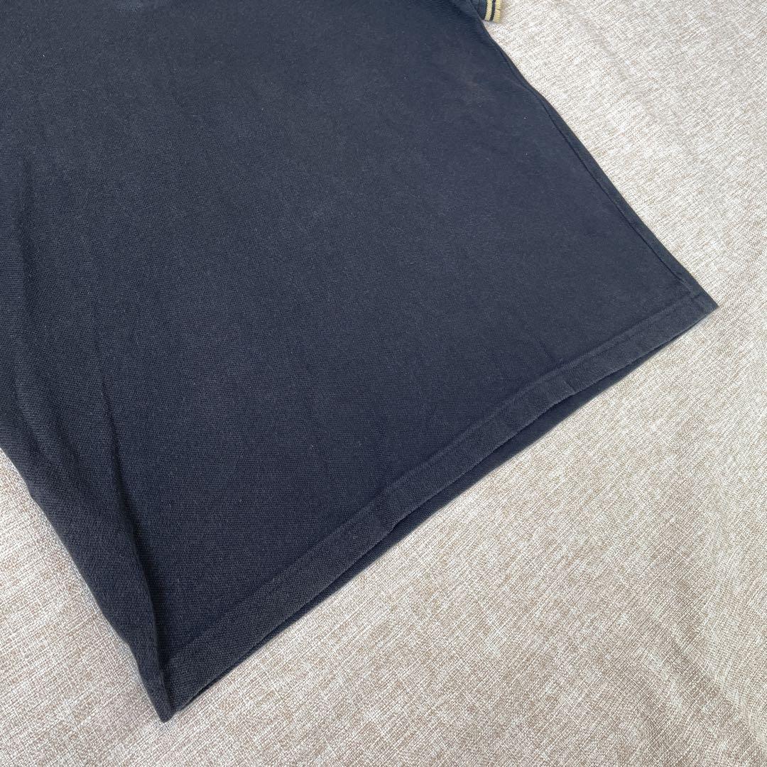 FRED PERRY ブラック×ゴールド M12 英国製 ポロシャツ 42サイズ