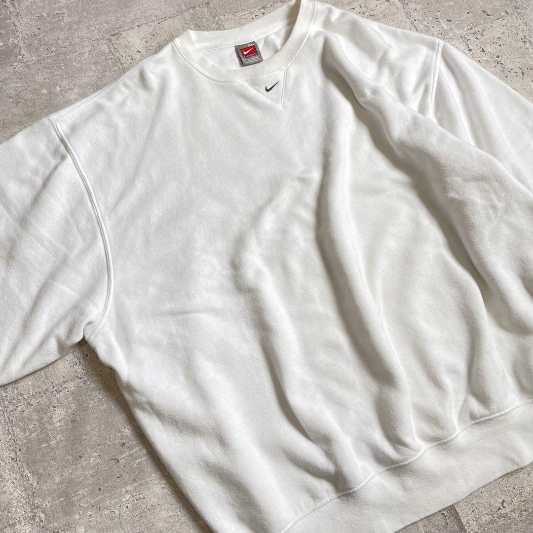 vintage NIKE ナイキ センターロゴ XL オーバー スウェット 白