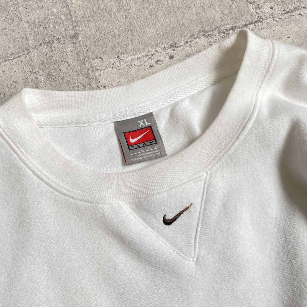 vintage NIKE ナイキ センターロゴ XL オーバー スウェット 白