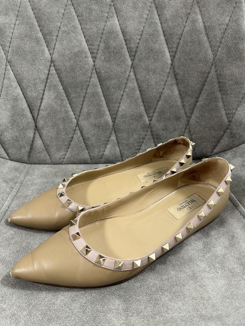 正規品 VALENTINO GARAVANI ロックスタッズ フラットパンプス