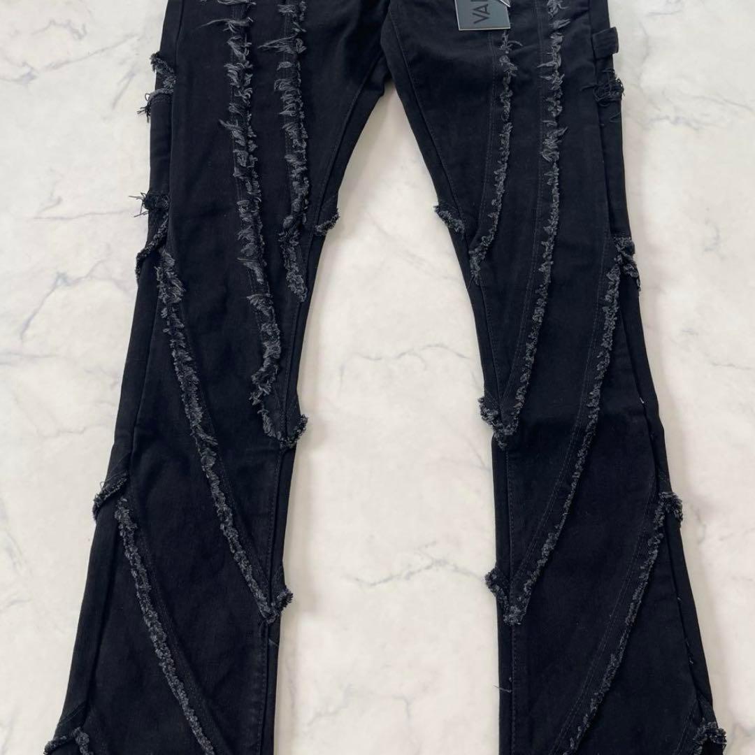 VALABASAS バラバサス フリンジストレッチスキニーフレアデニム 28