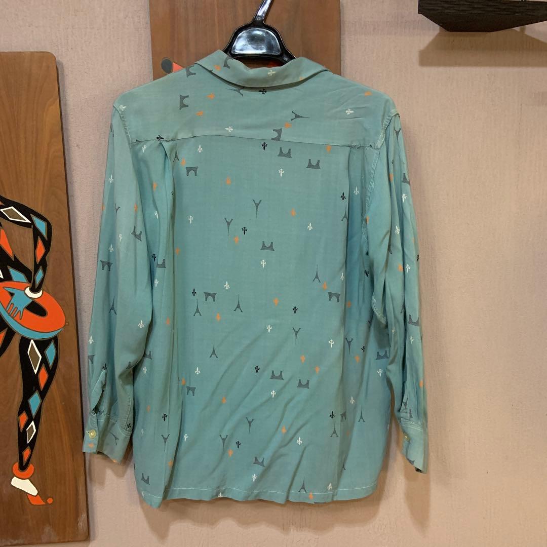 50s 60s ビンテージ　レーヨンシャツ　ピルグリム　ロカビリー