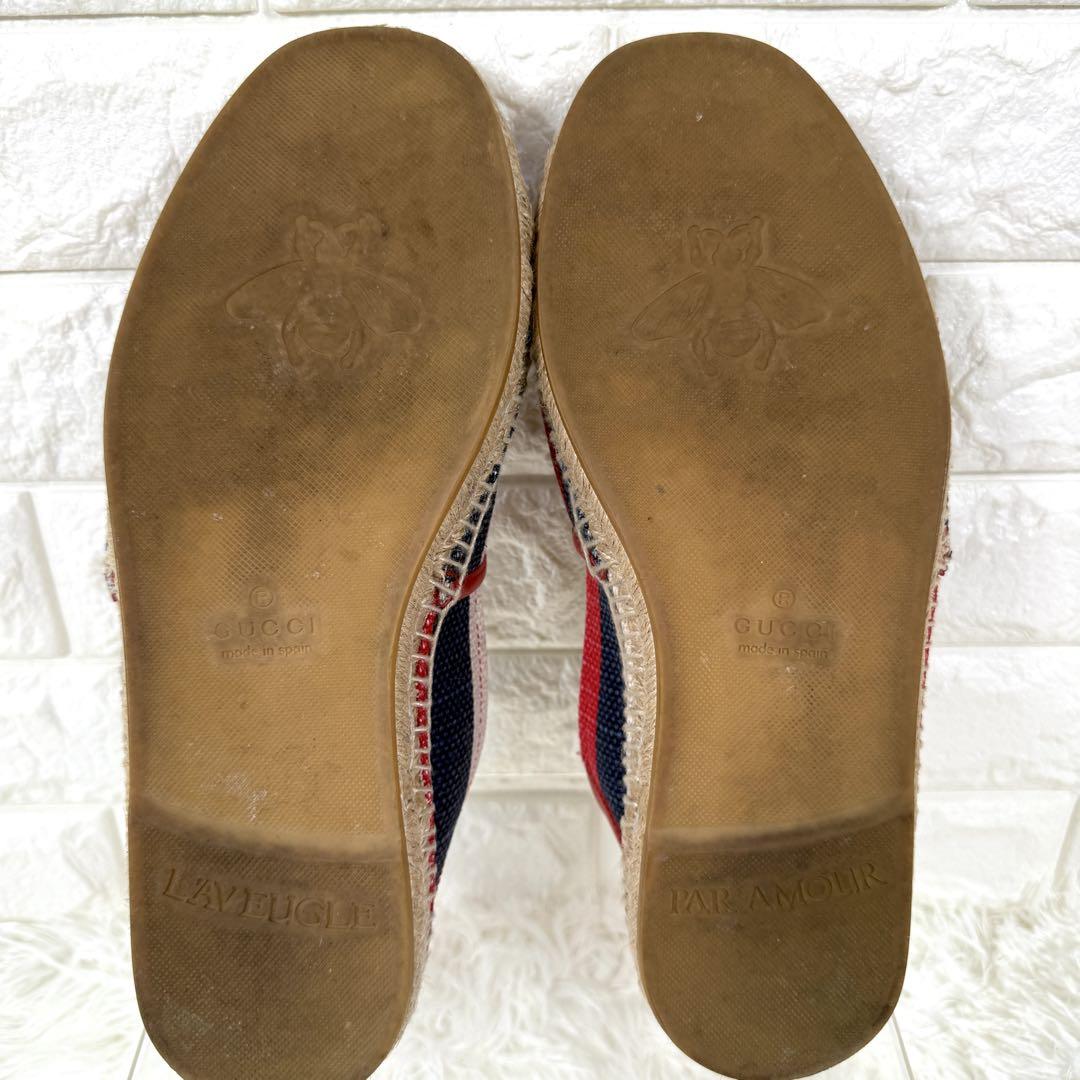 GUCCI エスパドリーユ GG シェリーライン トリコロール ビー スリッポン